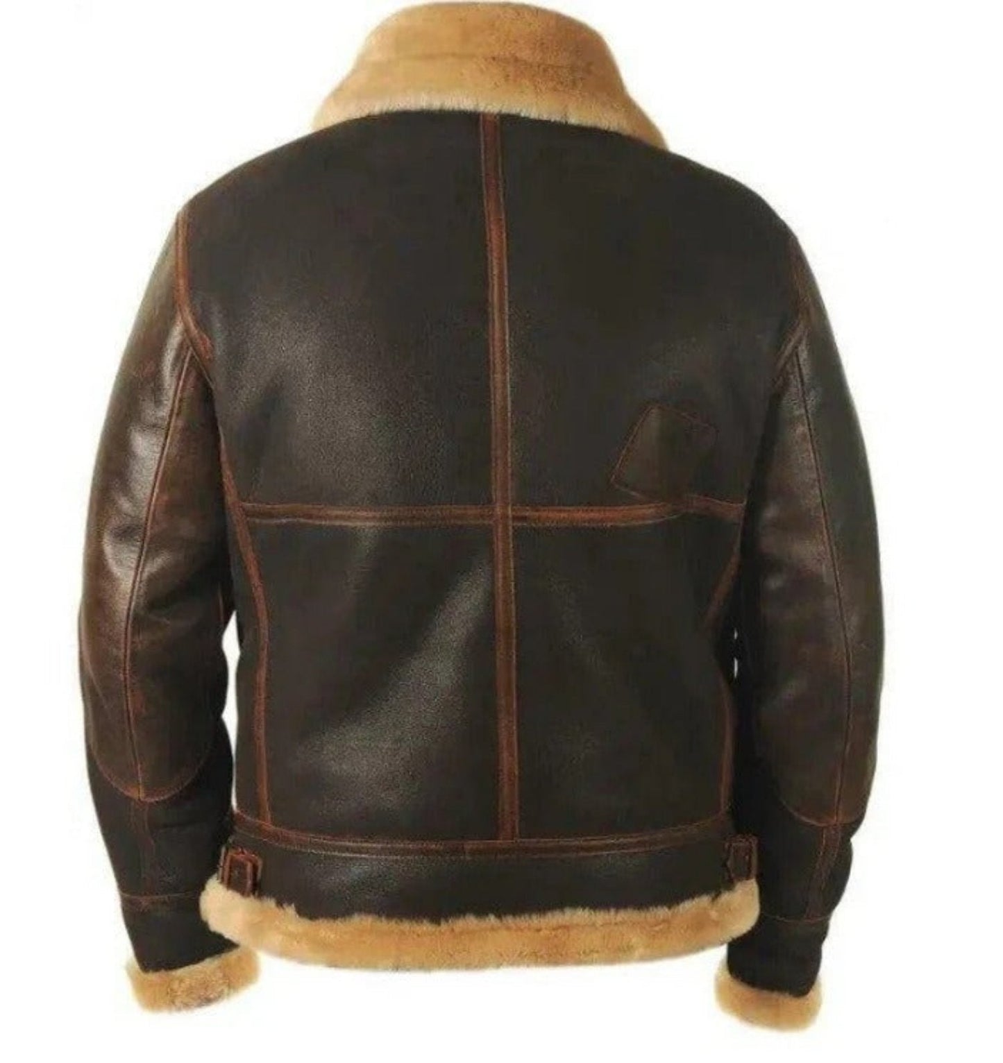 Warm Brown Leather Aviator Jacket