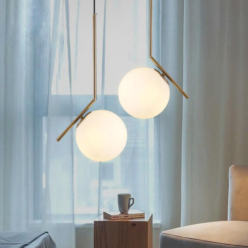 Round Glass Hanging Lamp - OutfitLondon