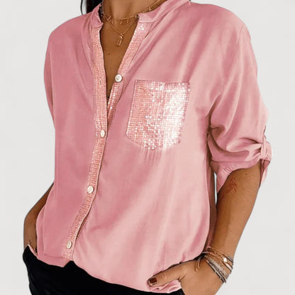 Glittering Sequin Detail Women's Top