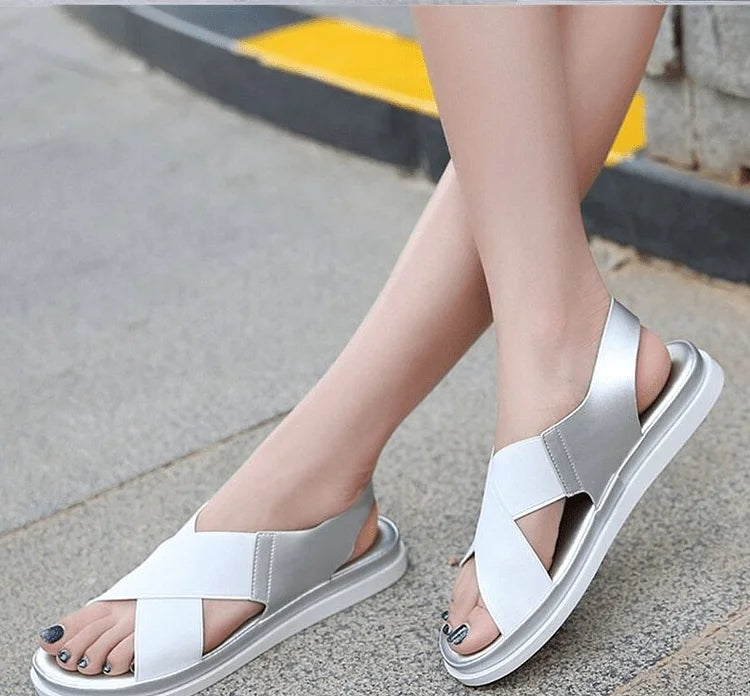 Elastic Flat Bunion Protective Wide Sandals