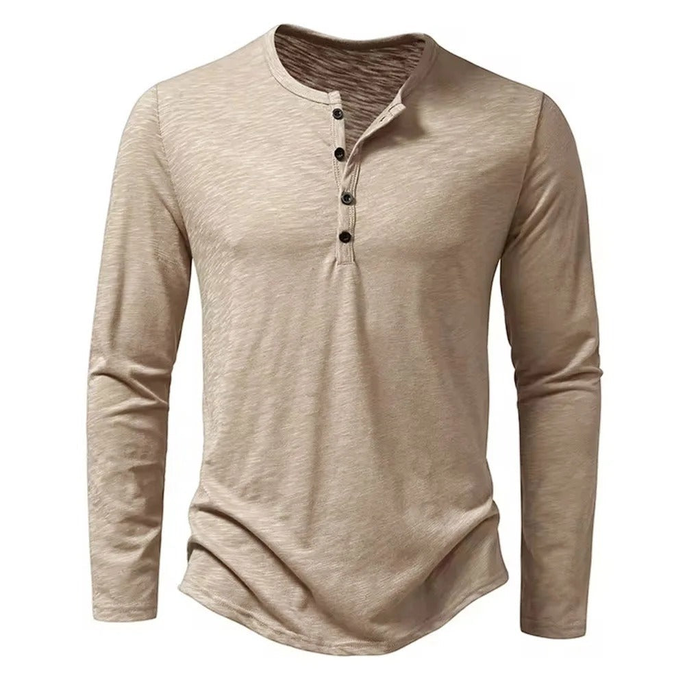 Traditional Comfort Fit Henley Shirt - OutfitLondon
