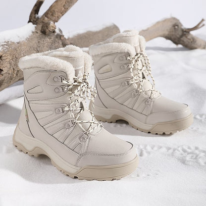 Warm Fuzzy Lace Up Ankle Boots for Women