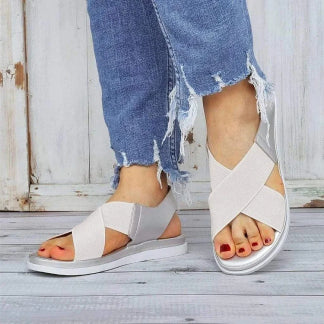 Elastic Flat Bunion Protective Wide Sandals