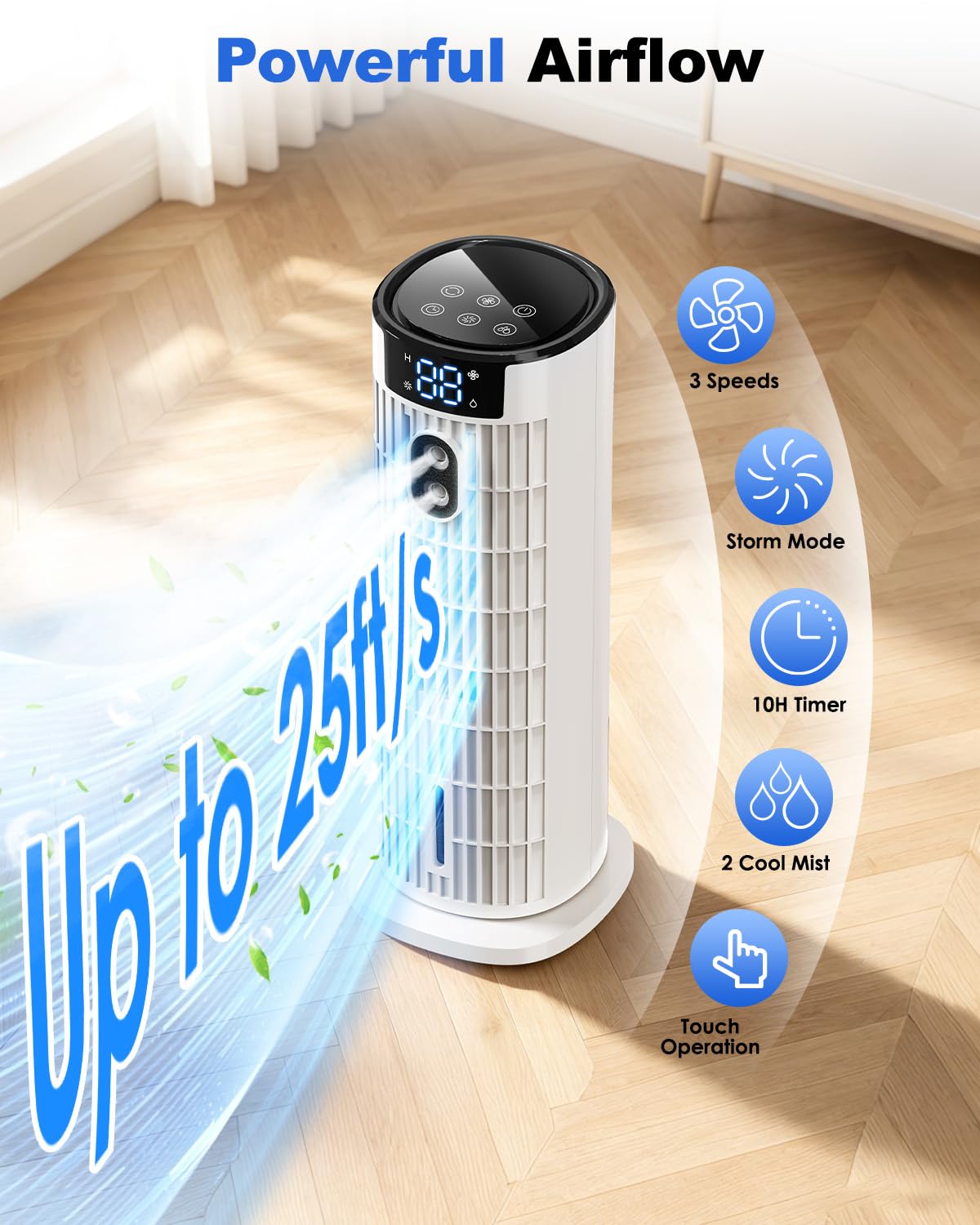 4-in-1 Portable Air Cooler with Remote Control & Mist Function