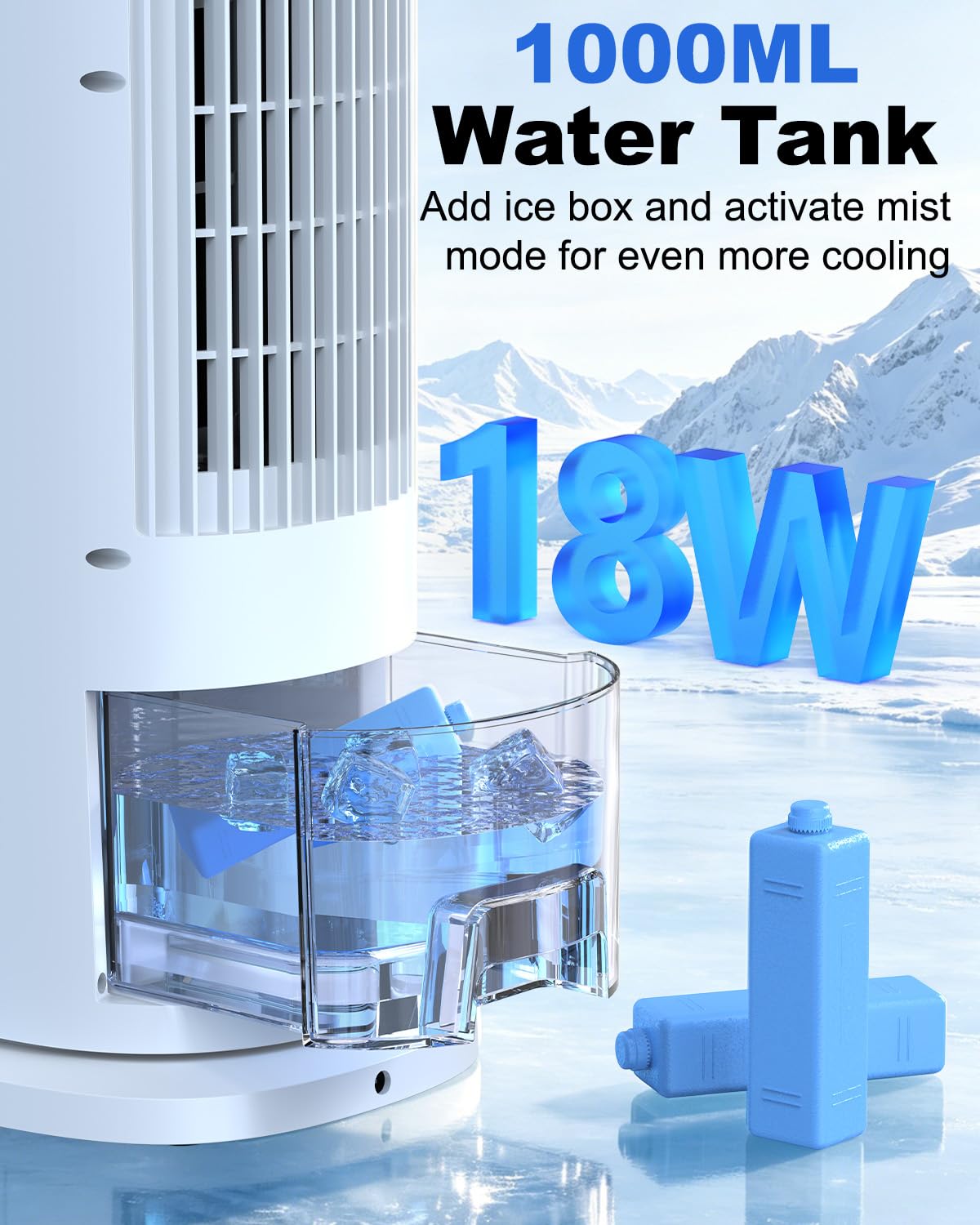4-in-1 Portable Air Cooler with Remote Control & Mist Function