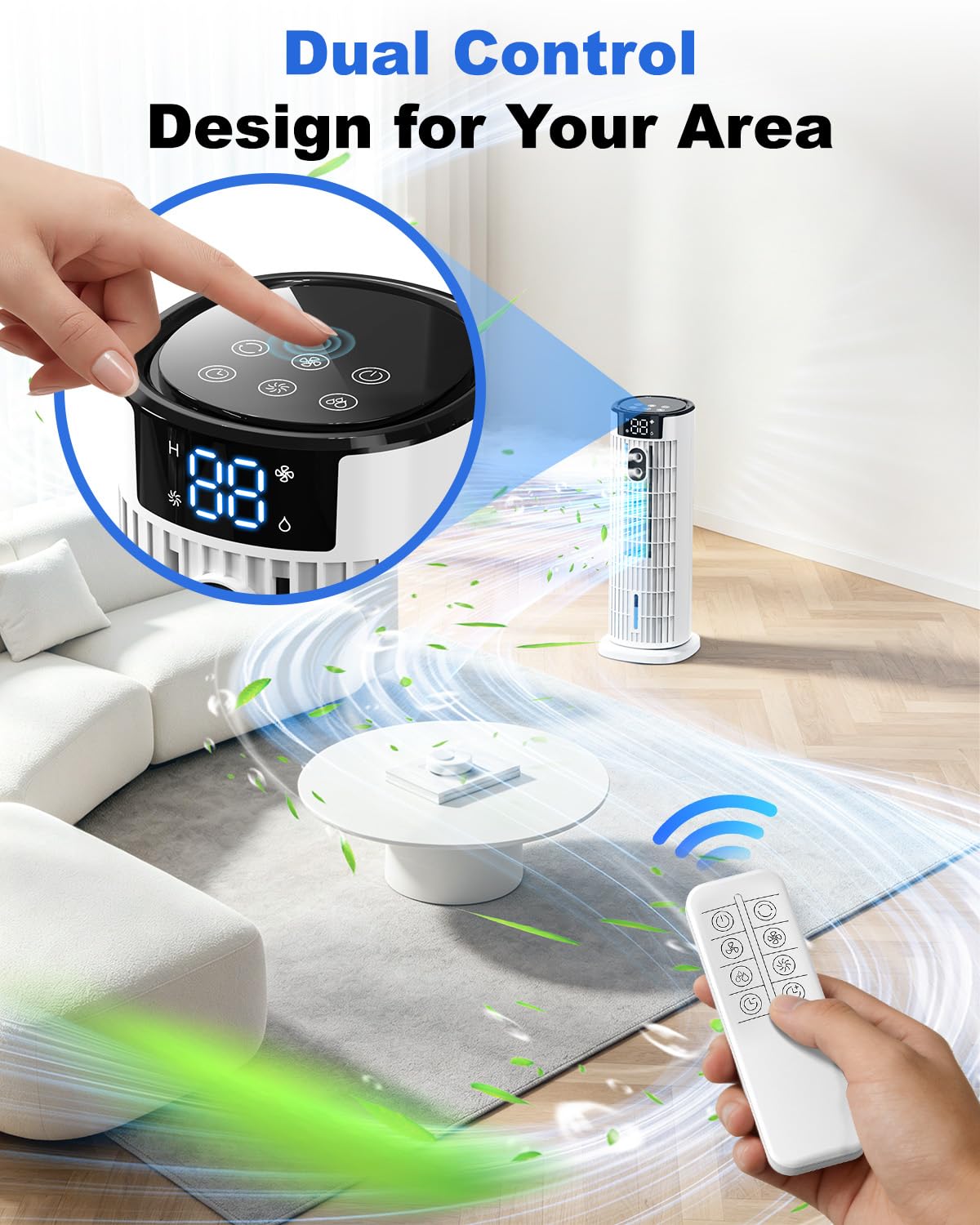 4-in-1 Portable Air Cooler with Remote Control & Mist Function