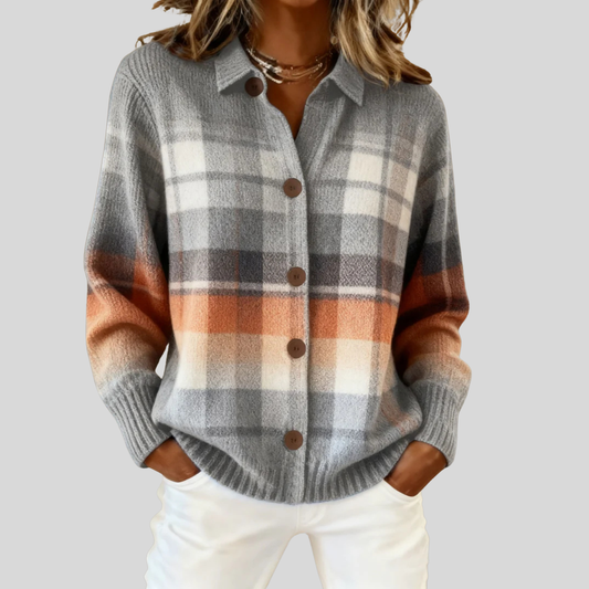 Classic Plaid Open Front Cardigan - OutfitLondon