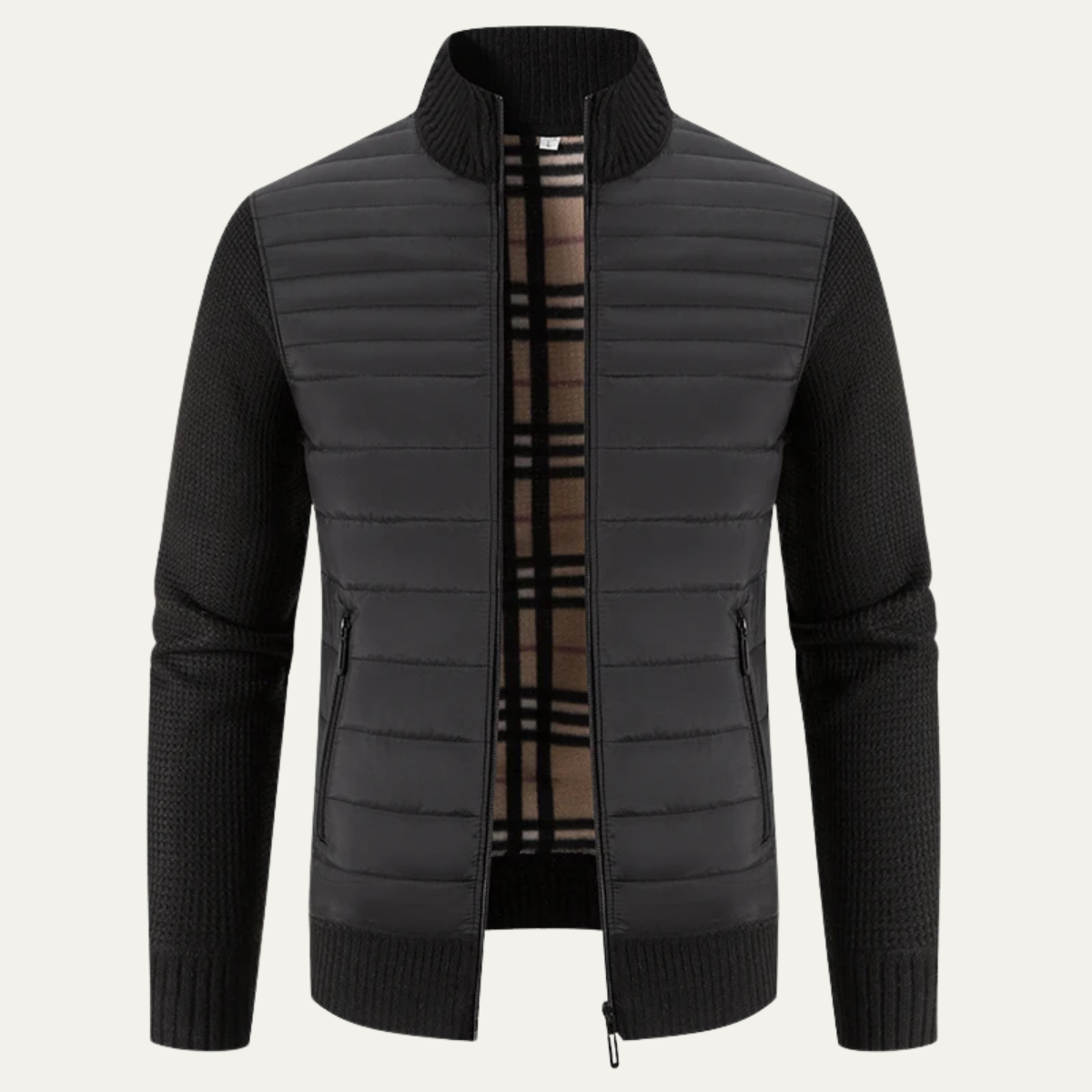 Warm Men's Fleece Knit Winter Coat - OutfitLondon