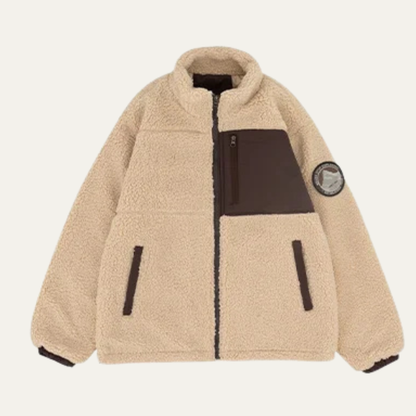 Men's Thermal Faux Fur Zipper Fleece Coat with Pockets