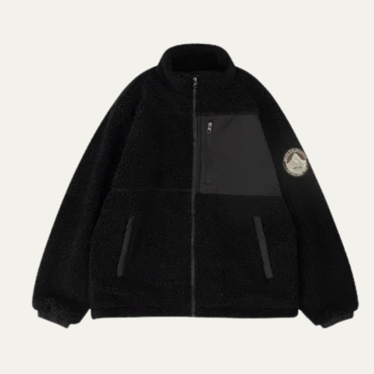 Men's Thermal Faux Fur Zipper Fleece Coat with Pockets - OutfitLondon