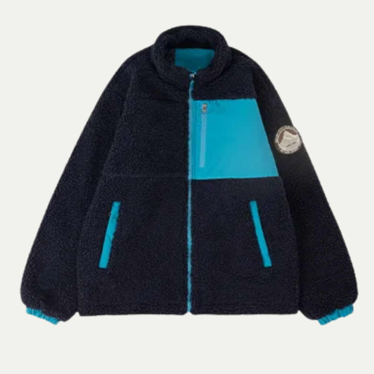 Men's Thermal Faux Fur Zipper Fleece Coat with Pockets