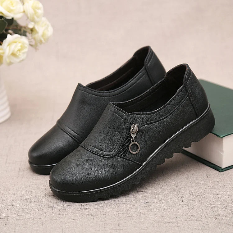 Soft Leather Slip On Loafers for Women