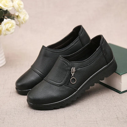 Soft Leather Slip On Loafers for Women