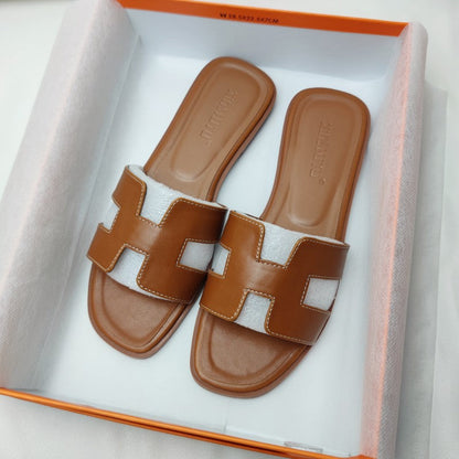 Premium Synthetic Leather Slide Sandals