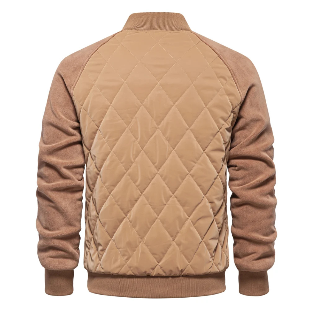 Men's Cozy Quilted Bomber Jacket with Fleece Lining