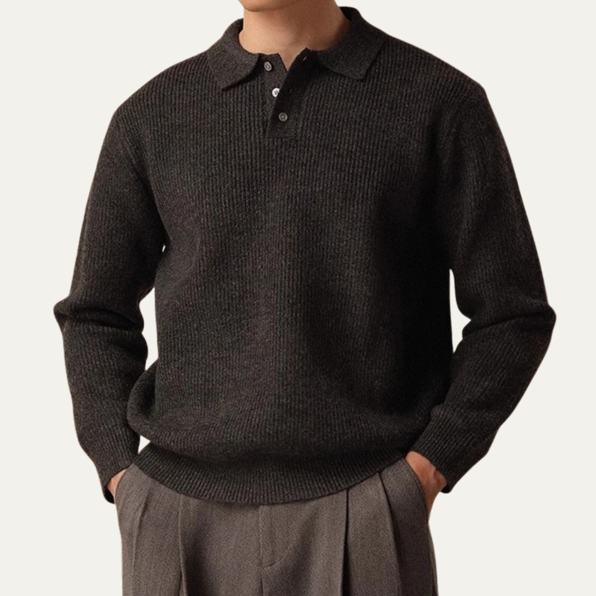 Warm Mens Knitted Crew Neck Sweater