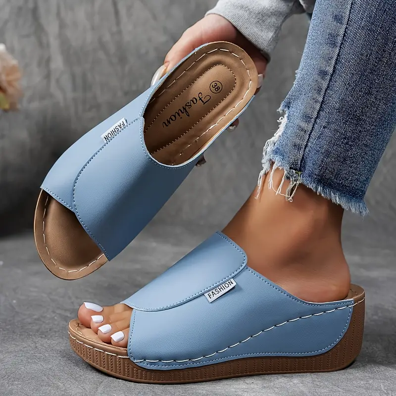 Comfortable Arch Support Slides – Women’s Solid Color Sandals – Breathable