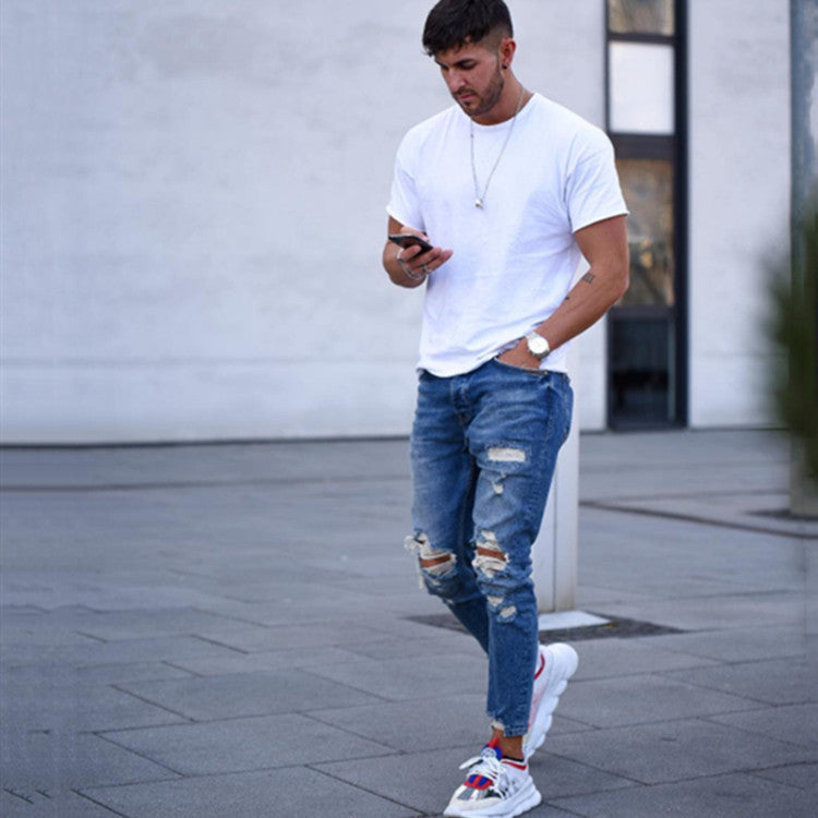 Men's Casual Ripped Denim Jeans