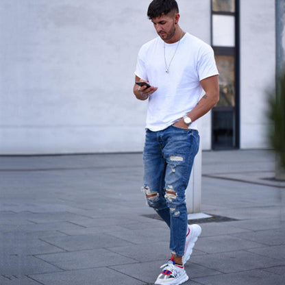 Men's Casual Ripped Denim Jeans