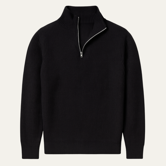 Classic Men's Quarter Zip Knitted Sweater - OutfitLondon