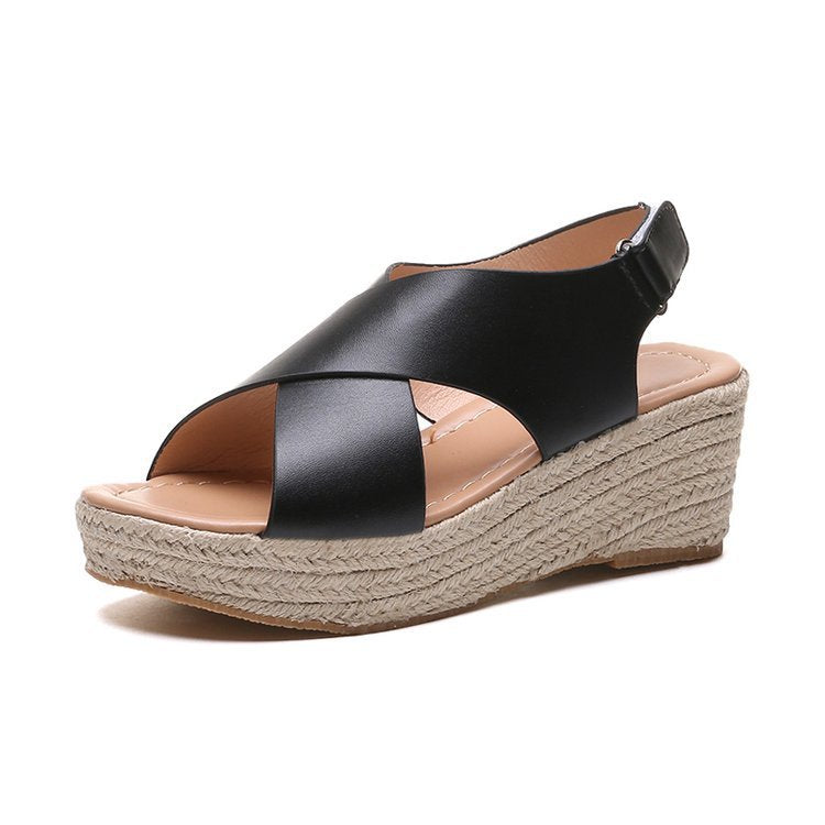 Women's Annadel Eirwyn Straw Wedge Sandal, Platform Sandals