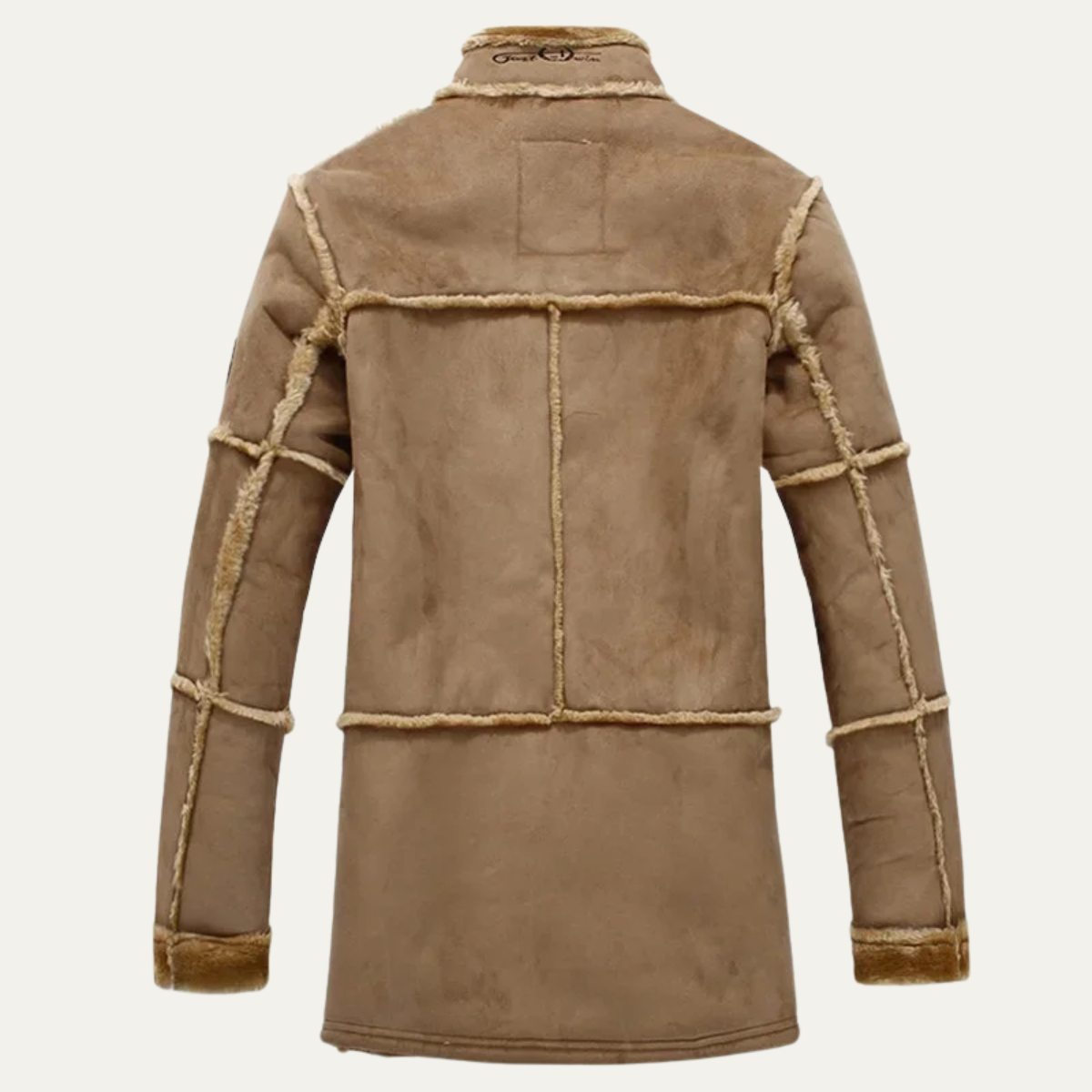 Warm Suede Leather Shearling Coat for Men