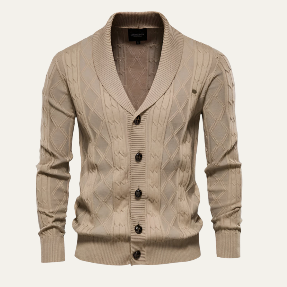 Men's Soft Cable Knit Button Sweater Cardigan