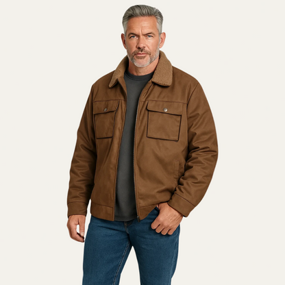 Warm Fake Fur Zip Up Tactical Jacket