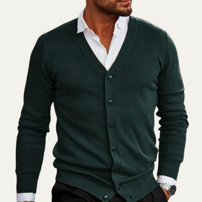 Classic Men's Button Front Knit Cardigan Sweater