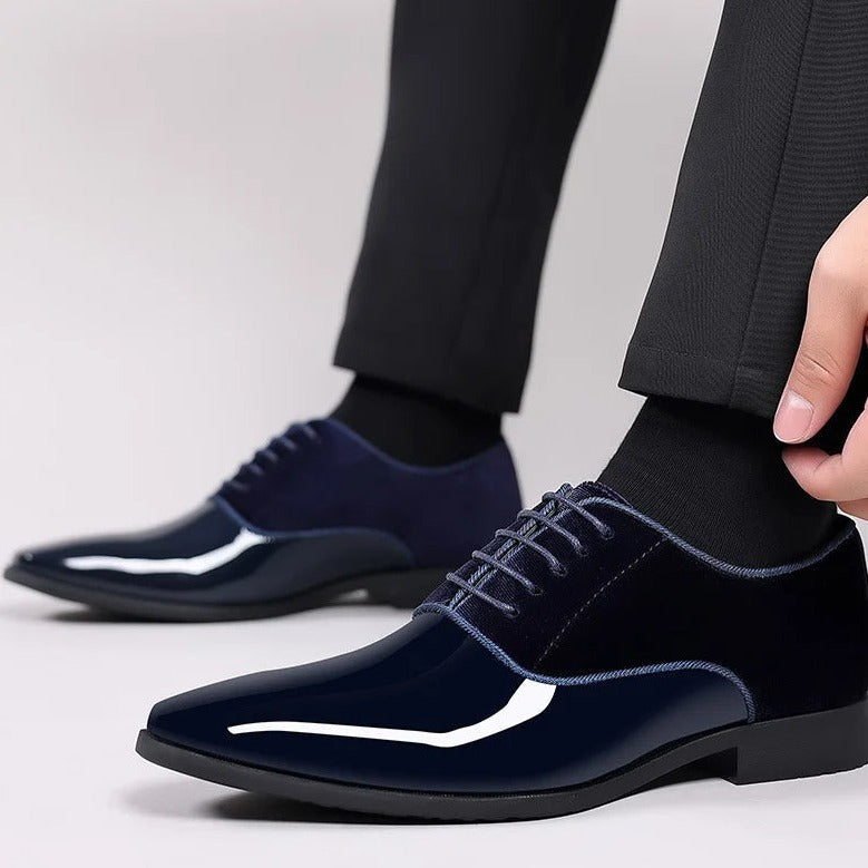Classic Black Mens Formal Leather Oxfords Shoes - OutfitLondon