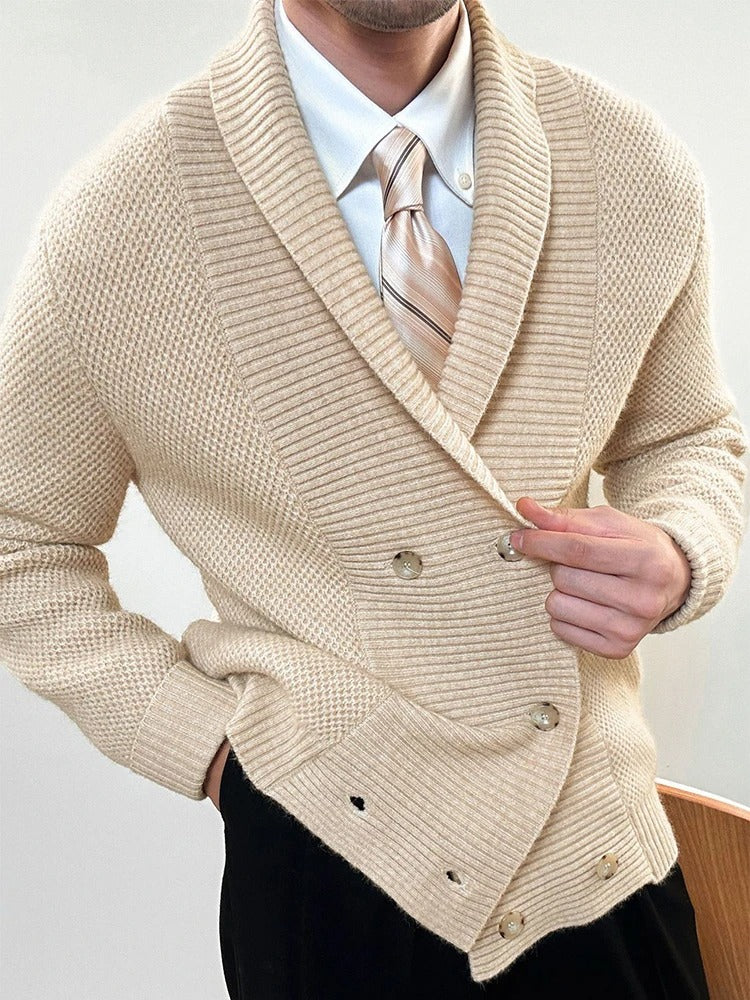 Traditional Wool Shawl Collar Cardigan - OutfitLondon