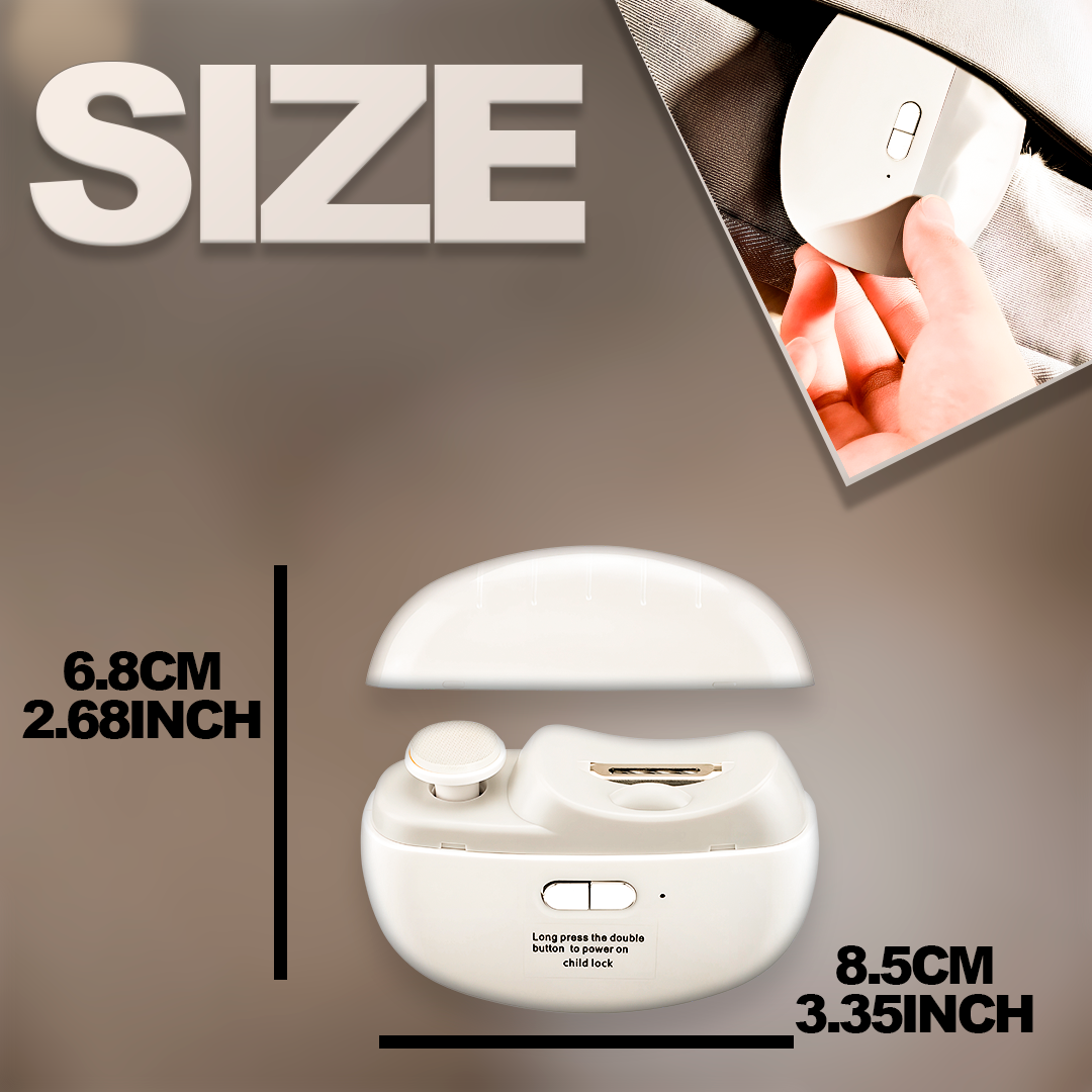Automatic Nail Clipper & Electric Nail Trimmer -2-in-1 Portable Fingernail Cutter with Light & 2 Speeds
