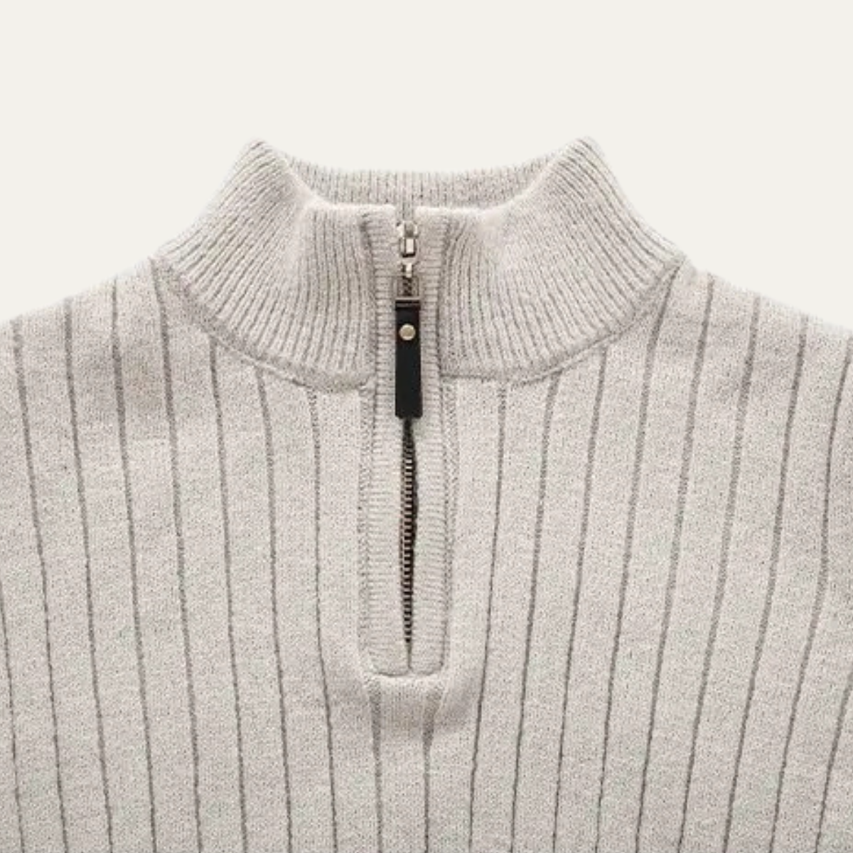 Men's Slim Fit Crew Neck Knit Half Zip Sweater