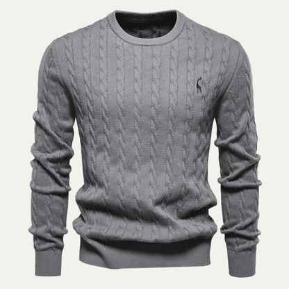 Classic Men's Relaxed Fit Cable Knit Sweater - OutfitLondon