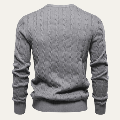 Classic Men's Relaxed Fit Cable Knit Sweater