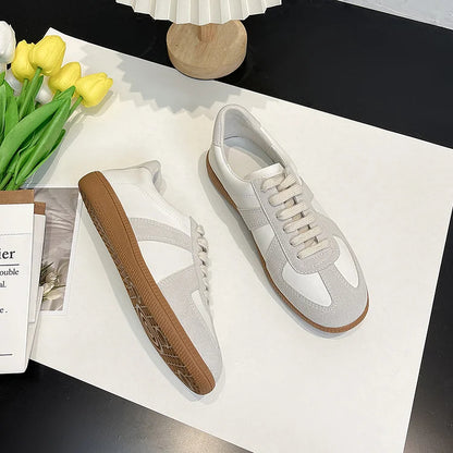White Leather Low Top Sneakers Shoes