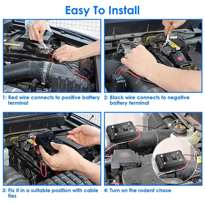 Ultrasonic Car Mice Repeller Under-Hood Ultrasonic Rodent Repeller – Get Rid Of Mice in 48 Hours