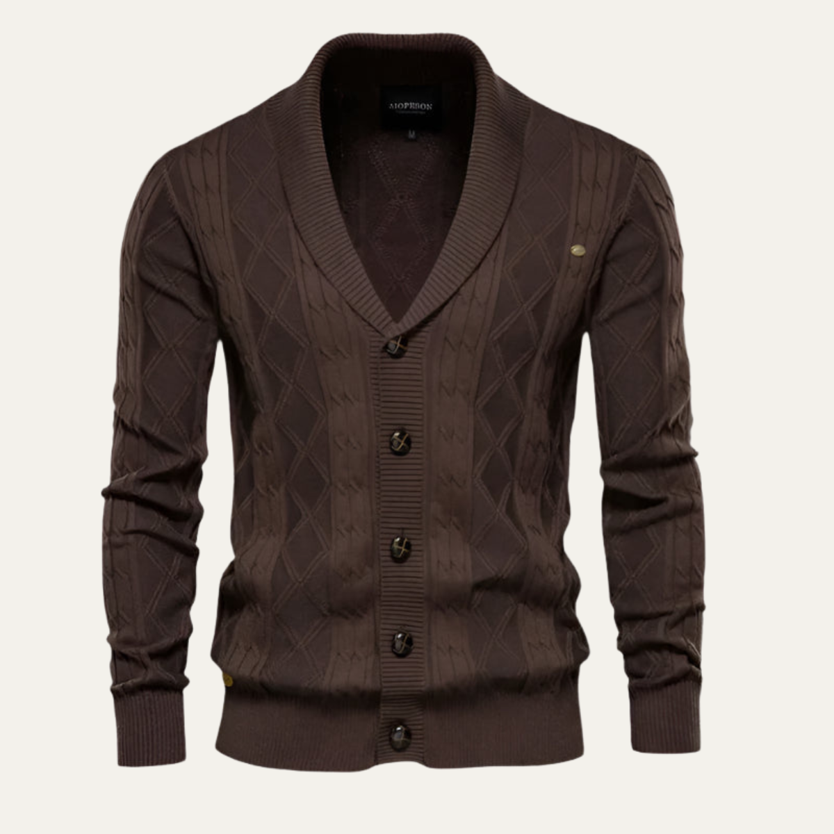 Men's Soft Cable Knit Button Sweater Cardigan - OutfitLondon