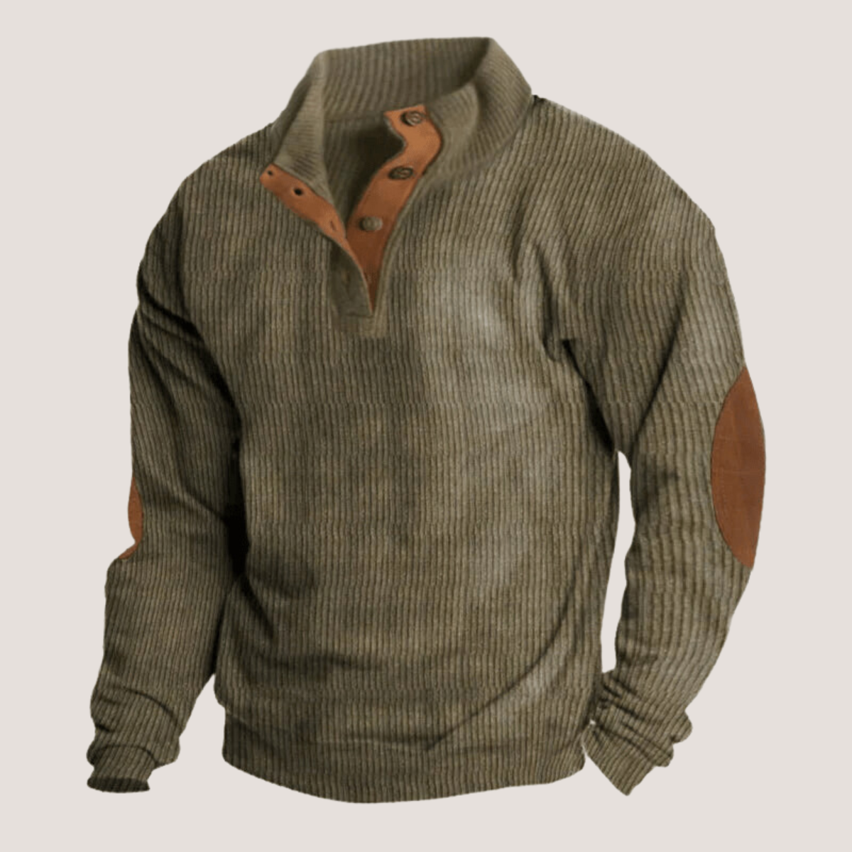 Rugged Men's Textured Crew Sweater - OutfitLondon