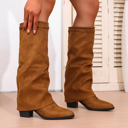 Elegant Low Cut Heel Boots