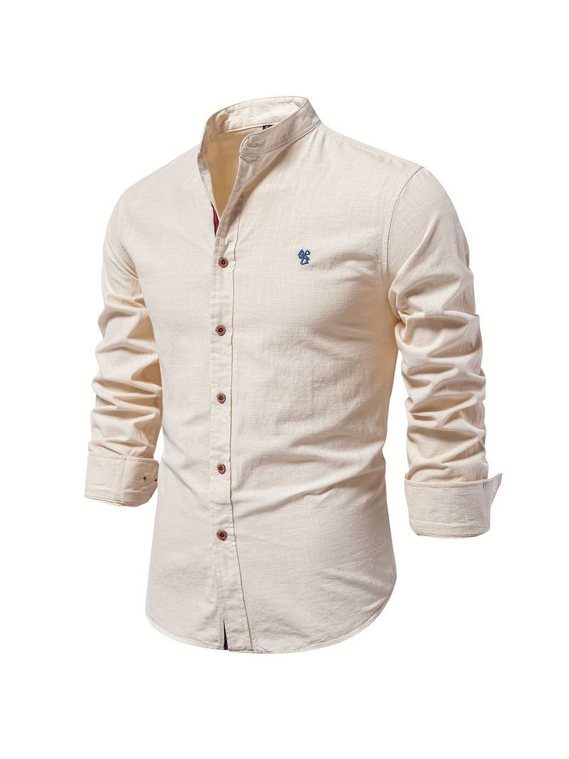 Classic Fit Men's Solid Color Dress Shirt