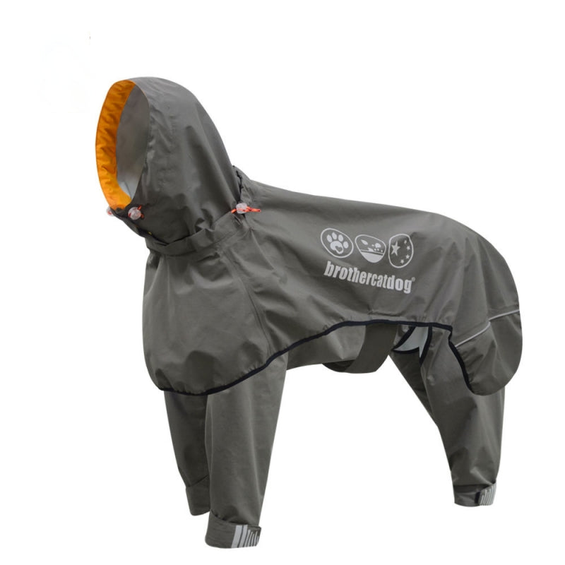 Wrapped Reflective Dog Raincoat With Legs And Hood