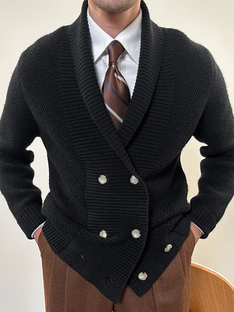 Traditional Wool Shawl Collar Cardigan