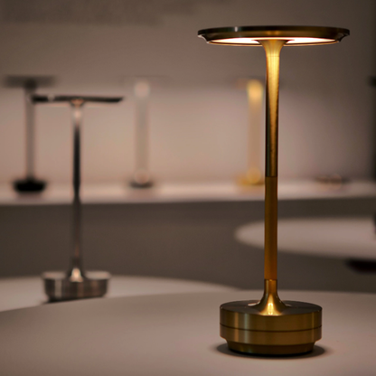 Metallic Cordless Rechargeable Table Lamp& Waterproof Desk Light