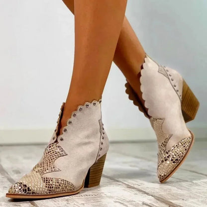 Lace-Up Leather Cowboy Boots