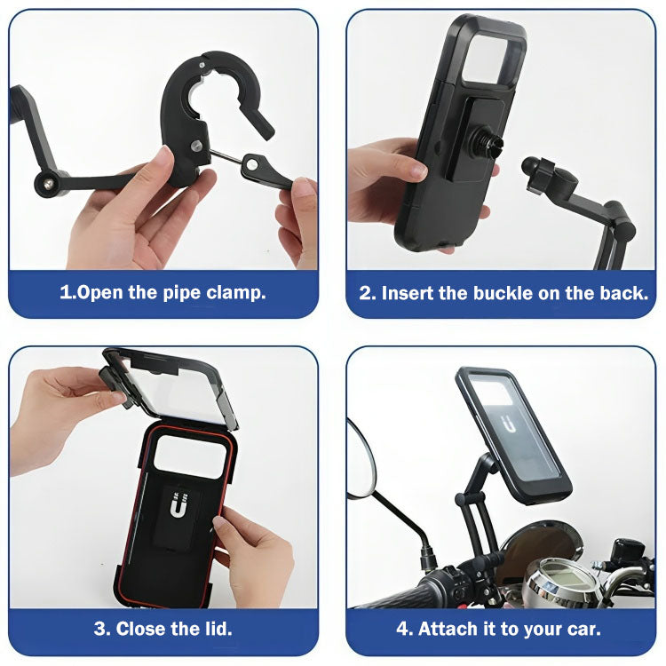 Waterproof Mobile Phone Holder for Bicycles and Motorcycles