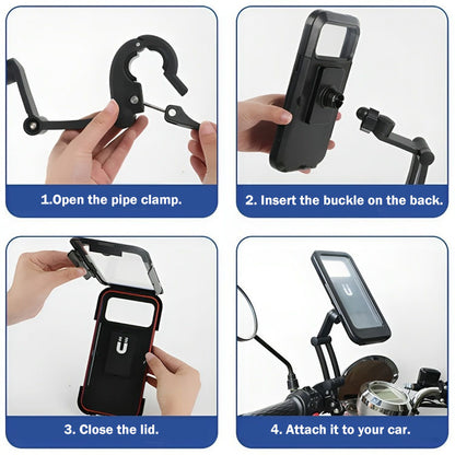 Waterproof Mobile Phone Holder for Bicycles and Motorcycles