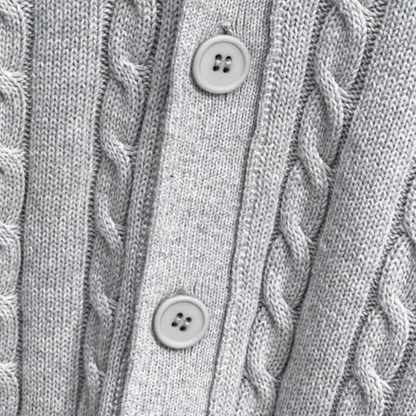 Warm Mens Cable Knit Button Cardigan Sweater