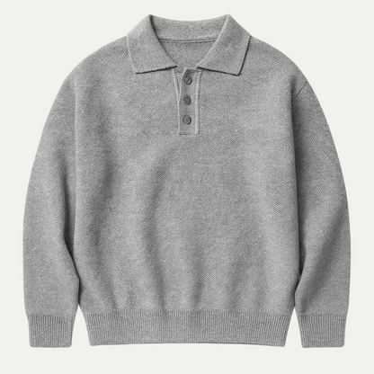 Smart Grey Mens Polo Sweatshirt - OutfitLondon