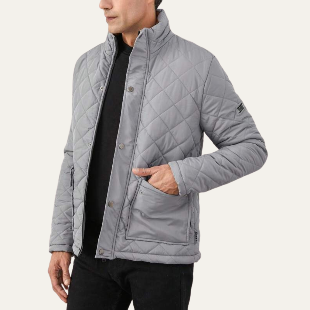 Warm Quilted Mens Insulated Winter Parka Jacket